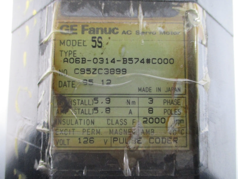 GE FANUC A06B-0314-B574#C000 126VAC 5.8A (AS PICTURED) NSNP