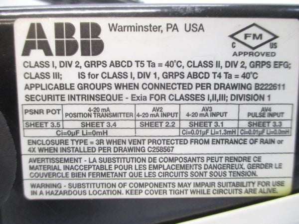 ABB AV1121200 34VDC 150PSI NSNP