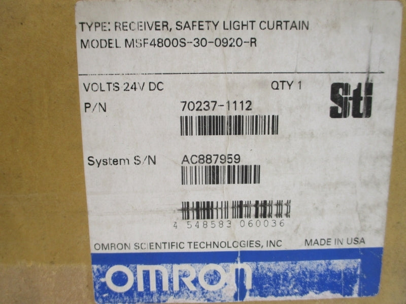 OMRON MSF4800S-30-0920-R 70237-1112 24VDC NSMP