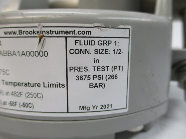 BROOKS INSTRUMENT 3810GAD08ABBA1A00000 3875PSI 1/2" NSNP