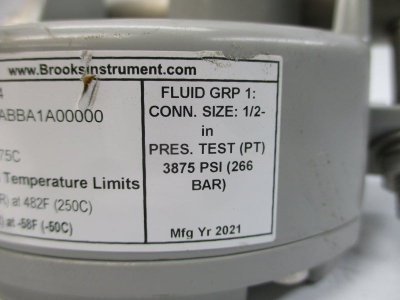 BROOKS INSTRUMENT 3810GAD08ABBA1A00000 3875PSI 1/2" NSNP