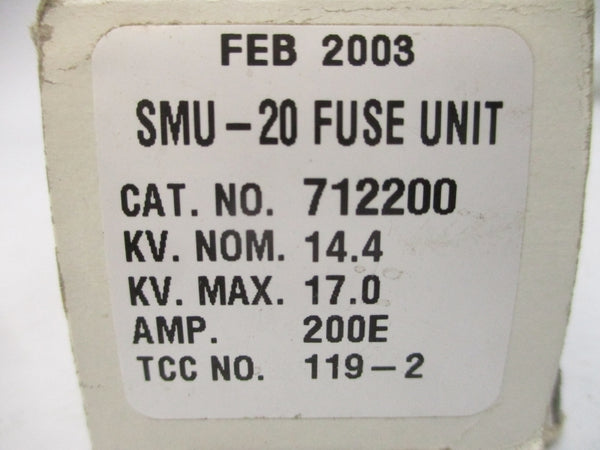 S&C ELECTRIC 712200 SMU-20 14.4KV 200EA NSMP