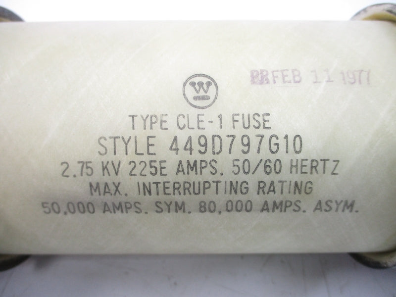 WESTINGHOUSE 449D797G10 CLE-1 2.75KV 225EA NSMP