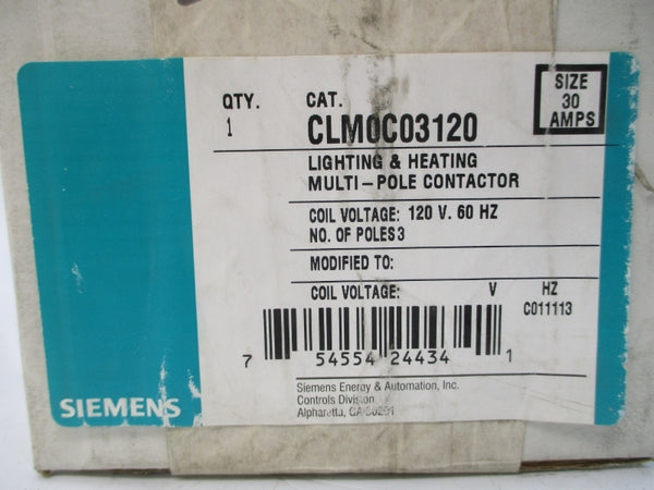 SIEMENS CLM0C03120 120V 30A NSFS