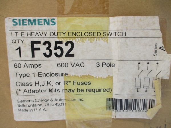 SIEMENS F352 SER. A 600VAC 60A NSMP