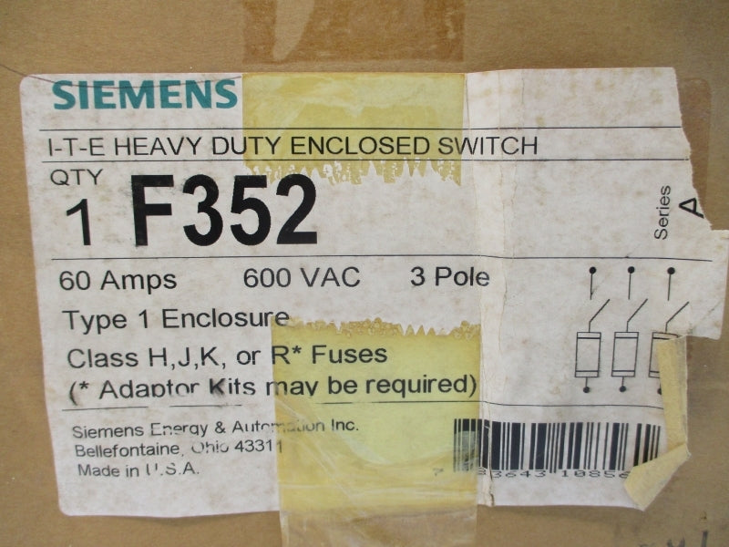 SIEMENS F352 SER. A 600VAC 60A NSMP