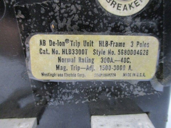 WESTINGHOUSE HLB3300T 5680D04G28 300A NSMP