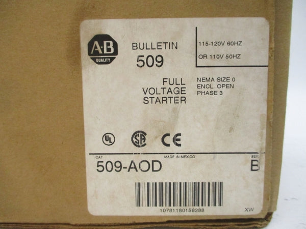 ALLEN BRADLEY 509-AOD SER. B 110/115-120V 18A (BR/WH) NSMP