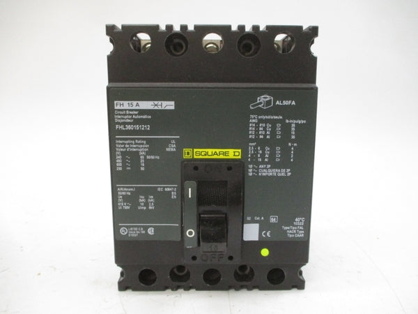 SQUARE D FHL360151212 600V 15A NSMP