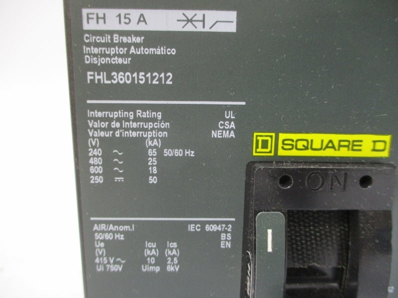 SQUARE D FHL360151212 600V 15A NSMP
