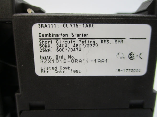 SIEMENS 3RA1115-0CA15-1AK6 110/120VAC 0.18-0.2A NSMP