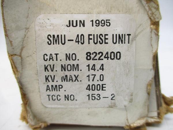S&C ELECTRIC 822400 SMU-40 14.4KV 400EA NSMP