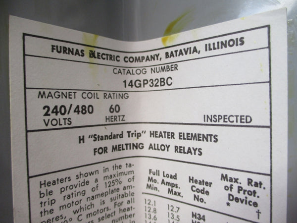 FURNAS 14GP32BC SER. B 480V 60A NSMP