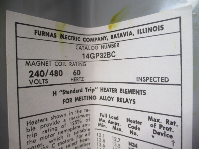 FURNAS 14GP32BC SER. B 480V 60A NSMP