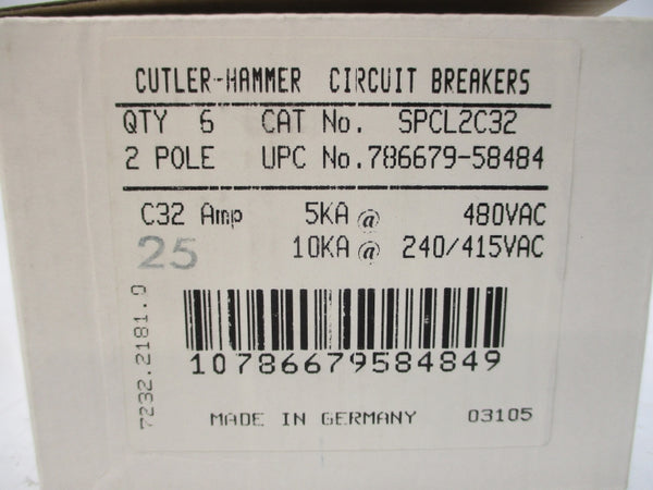 CUTLER HAMMER SPCL2C32 240/415/480VAC 32A (PKG OF 6) NSMP