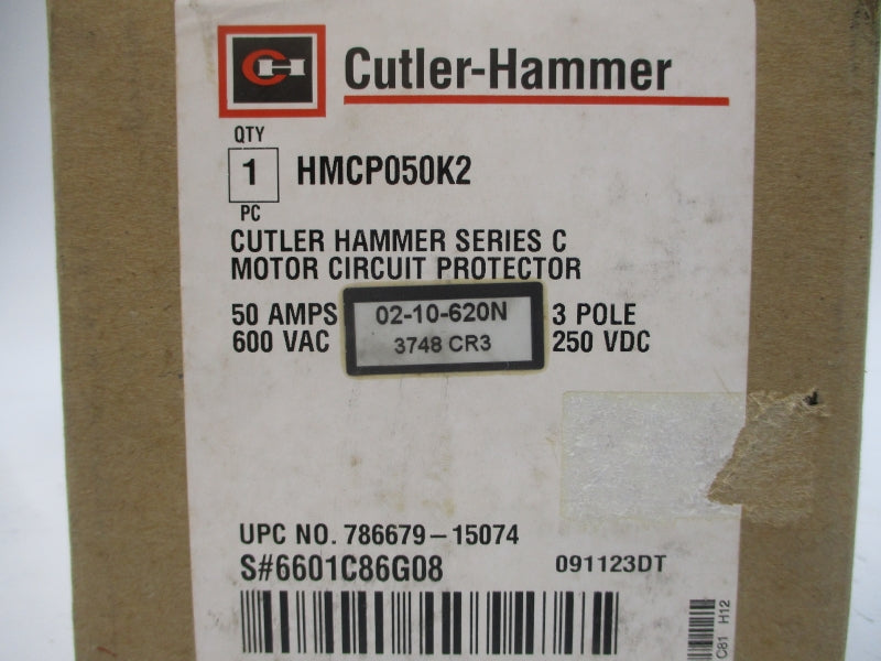 CUTLER HAMMER HMCP050K2 SER. C 600VAC 50A NSMP