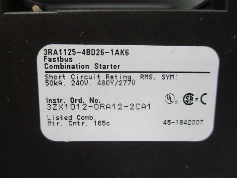 SIEMENS 3RA1125-4BD26-1AK6 110/120VAC 14-20A NSMP