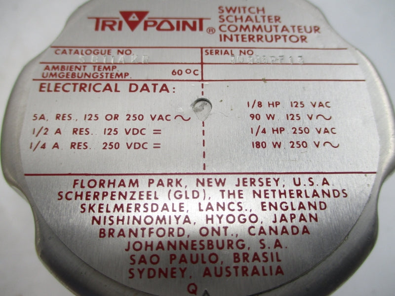 ASCO SB11AKR 125/250VAC 5A 1/2" NSNP