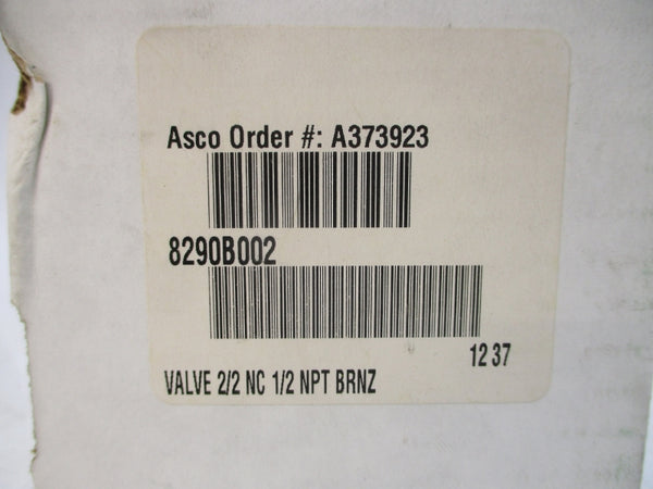 ASCO 8290B002 1/2" NSFS