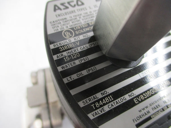 ASCO EV8316G082VMB 24VDC 15-120PSI 3/8" NSMP