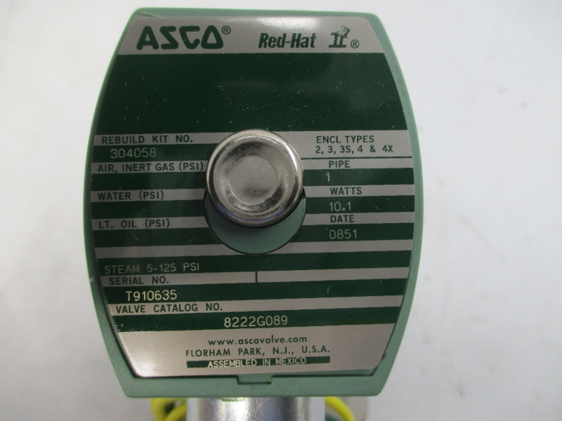 ASCO 8222G089 110/120V 5-125PSI 1" NSMP