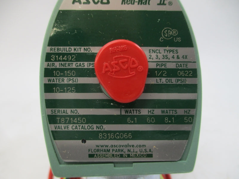 ASCO 8316G066 110/120V 10-150PSI 1/2" NSMP