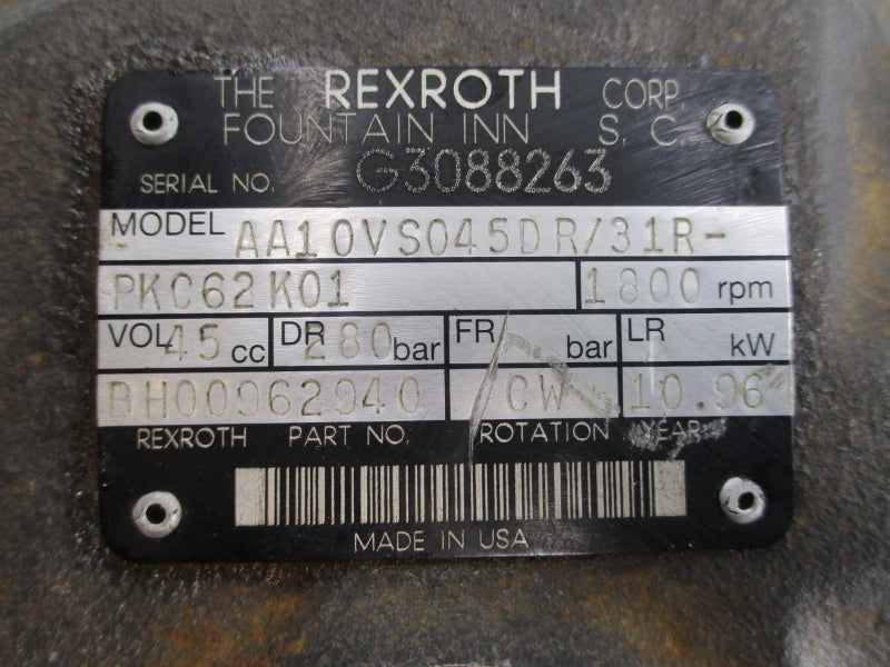 REXROTH AA10VSO45DR/31R-PKC62K01 BH00962940 (AS PICTURED) NSNP