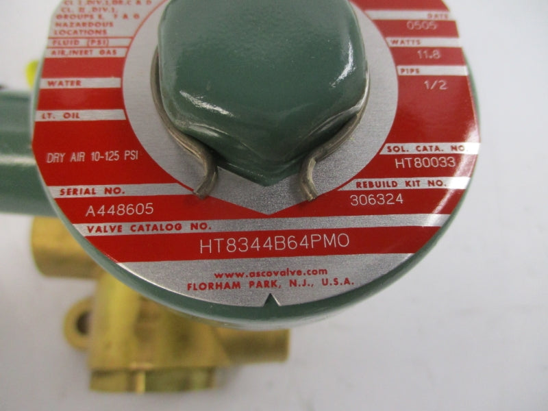 ASCO HT8344B64PMO 110/120V 10-125PSI 1/2" NSMP