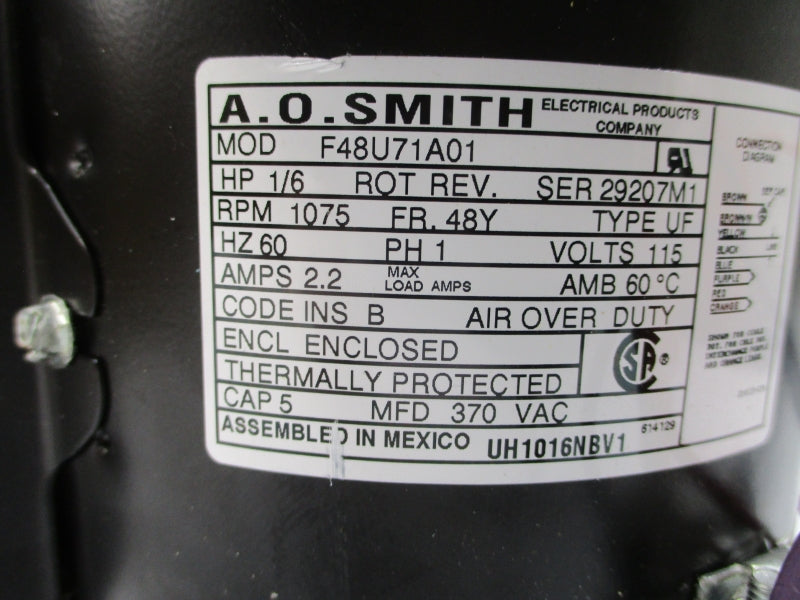 A.O.SMITH UH1016NBV1 F48U71A01 115V 2.2A NSMP