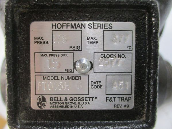 BELL & GOSSETT FT015H-6 401626 15PSI REV. #9 1-1/2" NSMP