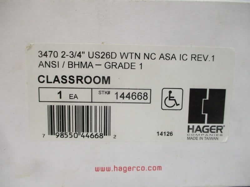 HAGER 144668 3470 2-3/4" REV. 1 NSMP