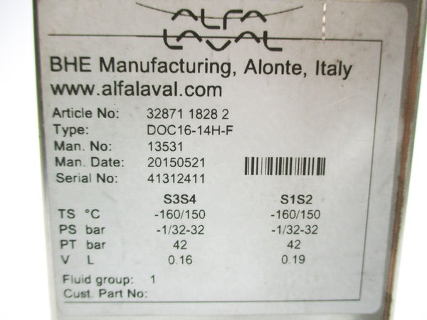 ALFA LAVAL DOC16-14H-F 3287118282 NSNP