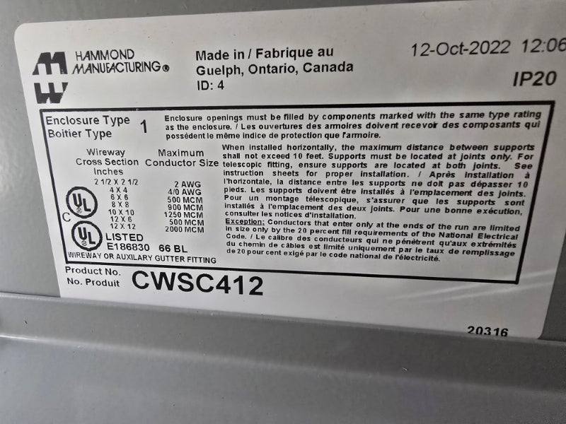 HAMMOND MANUFACTURING CWSC412 NSMP