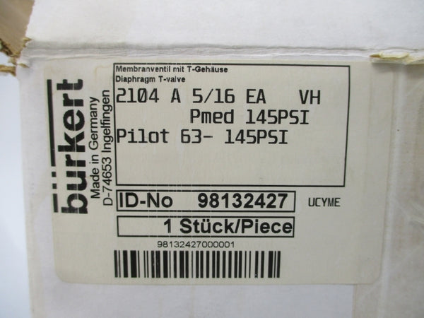 BURKERT 98132427 2104A5/16EAVH 145PSI NSMP