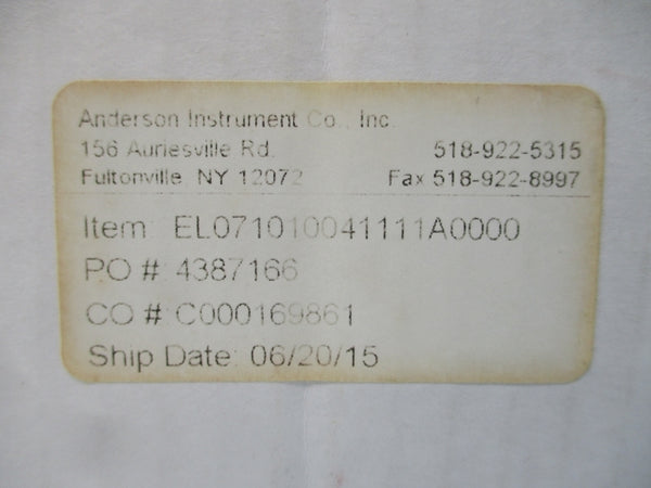 ANDERSON INSTRUMENT EL071010041111A0000 0-100PSI NSMP