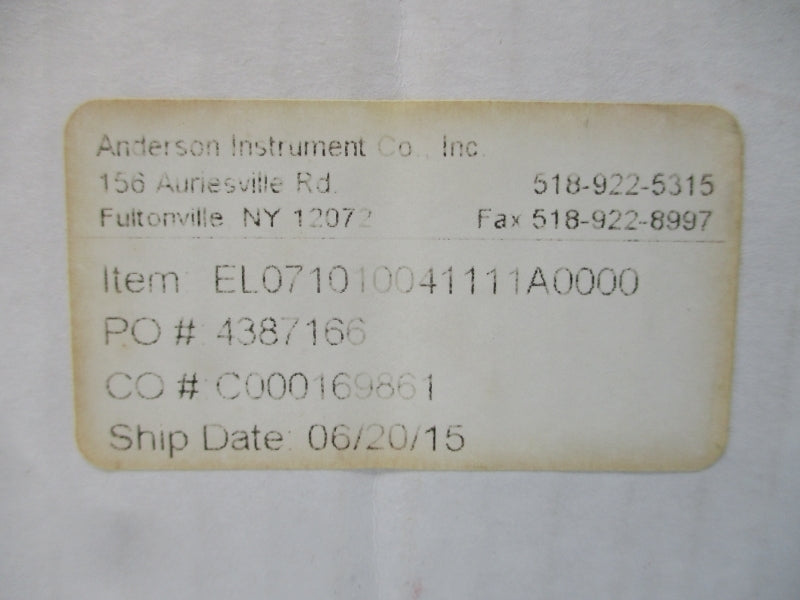 ANDERSON INSTRUMENT EL071010041111A0000 0-100PSI NSMP