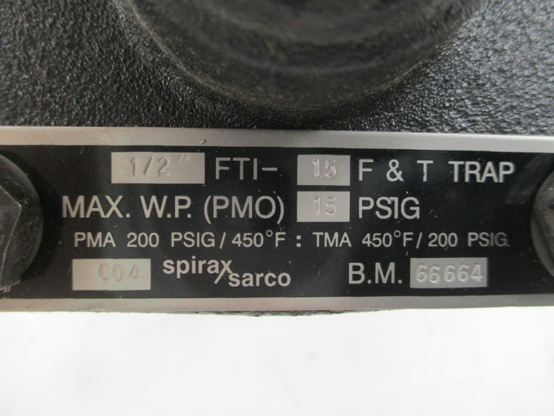 SPIRAX SARCO BM66664 FTI-15 15PSI 1/2" NSNP