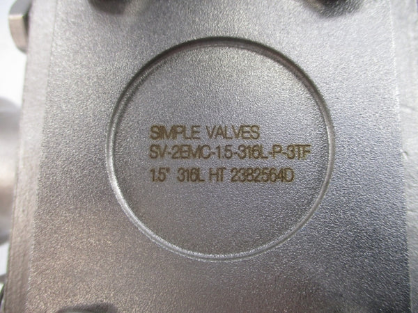 SIMPLE VALVES SV-2EMC-1.5-316L-P-3TF 1.5" NSNP