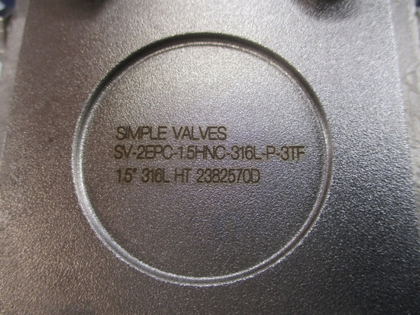 SIMPLE VALVES SV-2EPC-1.5HNC-316L-P-3TF 1.5" NSNP