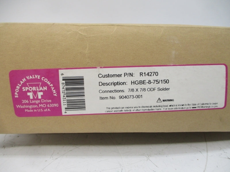 SPORLAN HGBE-8-75/150 700PSI NSMP