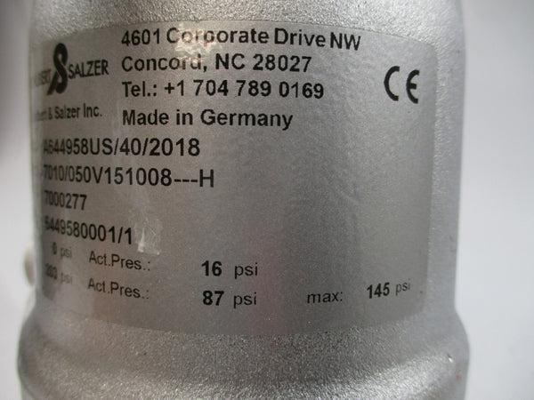 SCHUBERT&SALZER 7000277 7010/050V151008---H 0/203PSI NSNP