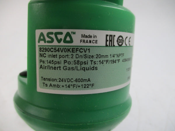 ASCO 8290C54V0KEFCV1 24VDC 145PSI 1/4" NSMP