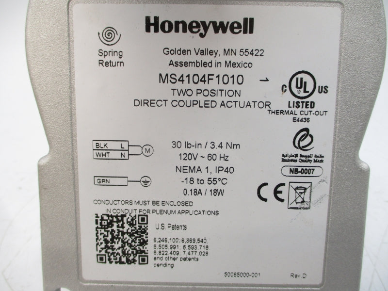 HONEYWELL MS4104F1010 120VAC 0.18A NSMP