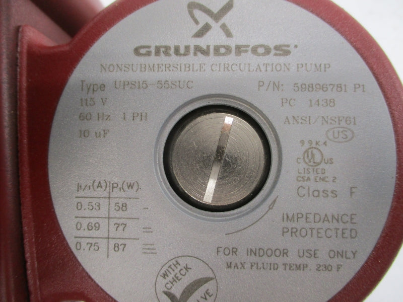 GRUNDFOS UPS15-55SUC 59896781 115V 0.75A (AS PICTURED) NSNP