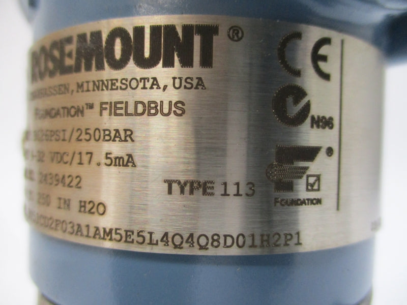 ROSEMOUNT 3051CD2F03A1AM5E5L4Q4Q8D01H2P1 9-32VDC 3626PSI NSNP