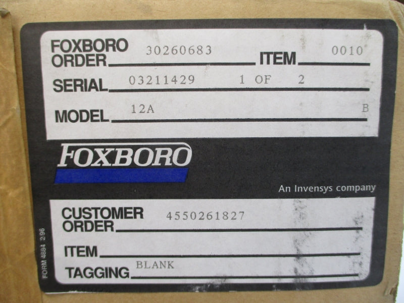 FOXBORO 12A 500-1000'F NSMP