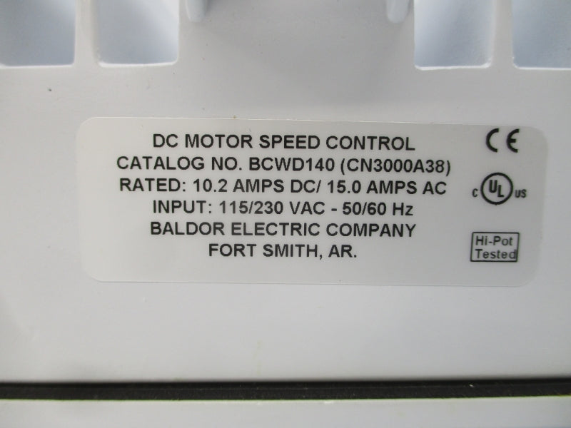 BALDOR ELECTRIC BCWD140 CN3000A38 115/230VAC 15.0A NSMP