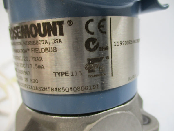 ROSEMOUNT 3051CD2F22A1AS2M5B4E5Q4Q8D01P1 9-32VDC 300PSI UNMP