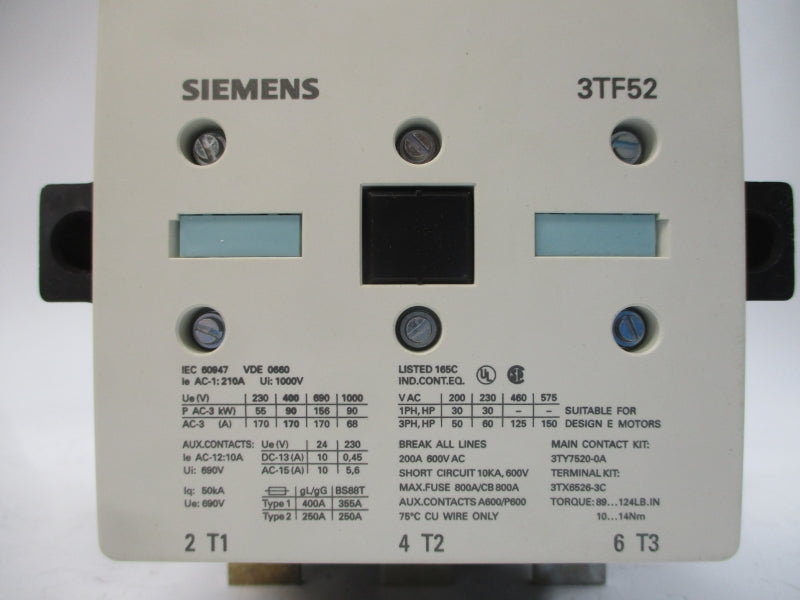 SIEMENS 3TF5211-0AV0 400/480V 210A UNMP