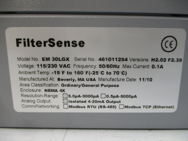 FILTER SENSE EM30LGX 115/230VAC 0.1A NSNP